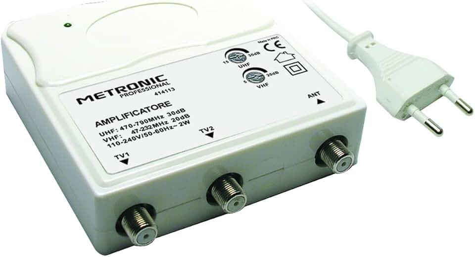 Metronic 414113 Verstärker TV mit Filter, Weiß