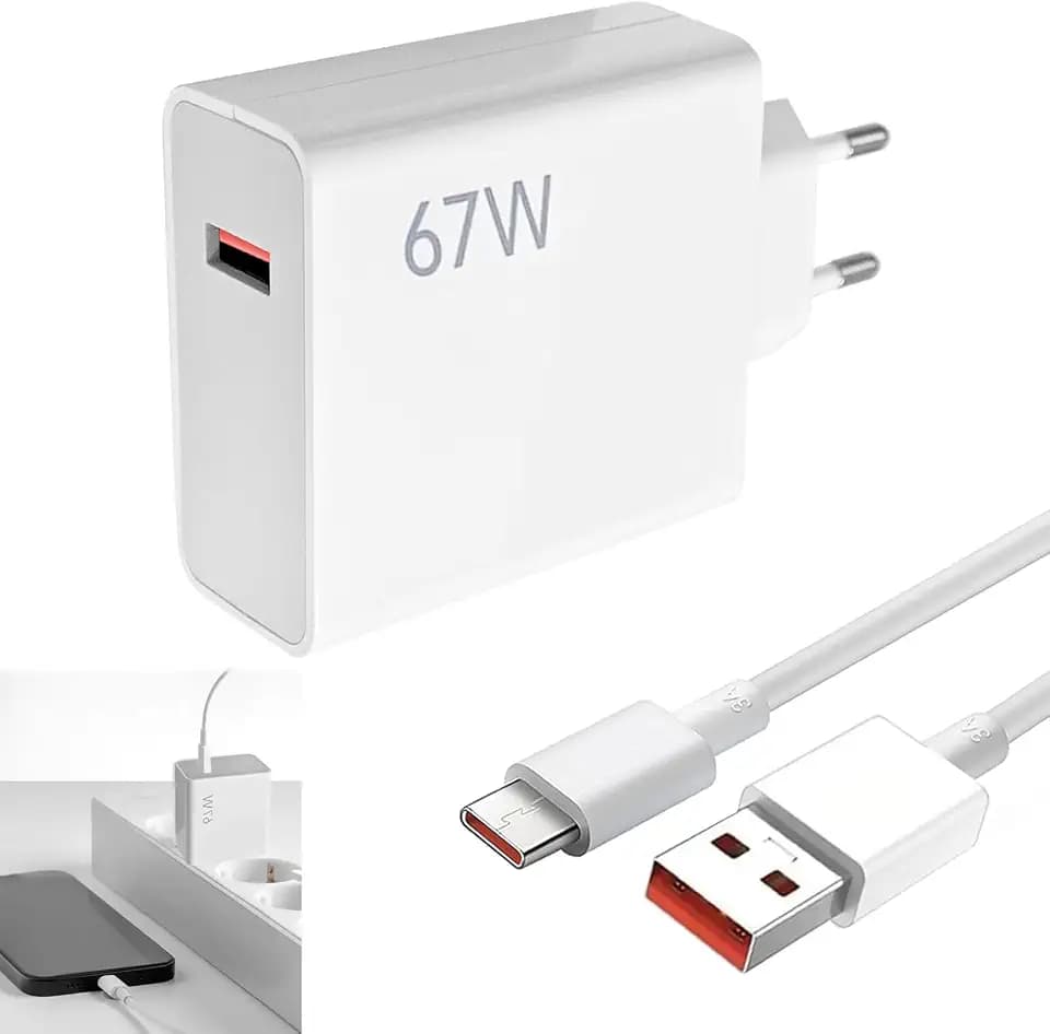 67W Ladegerät,Fast Charger für Xiaomi schnellladegerät Netzteil Schnellladegerät für Xiaomi Redmi Note 14 Pro 13 5G/12 Pro,Poco X7 X6/M6 Pad 6 7/13 Lite,Netzteil mit Typ C Ladekabel 1M