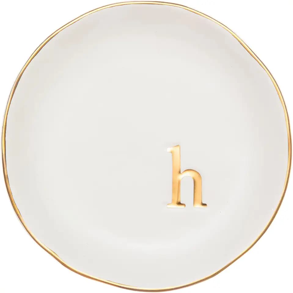 COLLECTIVE HOME Ceramic Jewelry Tray, Trinket Dish, Gifts for Women (H)