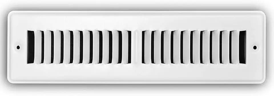 Everbilt 2 in. x 12 in. 2-Way Steel Toe-Kick Floor Grille in White E150TSW02X12