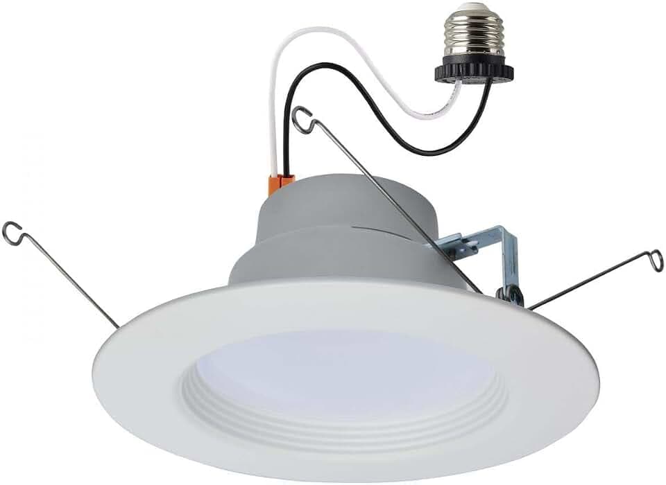 Satco LED Retrofit Downlight with Stepped Baffle, CCT and Wattage Selectable, 5-6 Inch Round, White