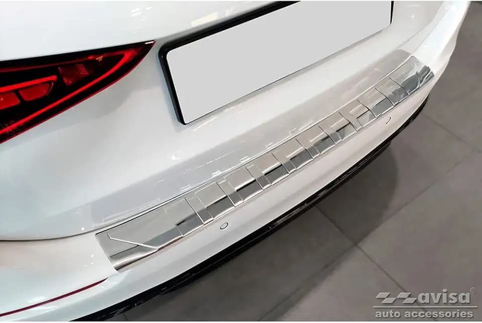 Avisa Edelstahl Heckstoßstangenschutz kompatibel mit Mercedes C-Klasse W206 Kombi 2021- 'Ribs', Silver