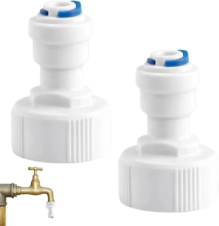 RO Faucet Adapter, Garden Hose to 1/4 Tubing Adapter 2-Pack, 3/4 FNPT to 1/4 Quick Connect Fitting for Reverse Osmosis Water Filter Systems