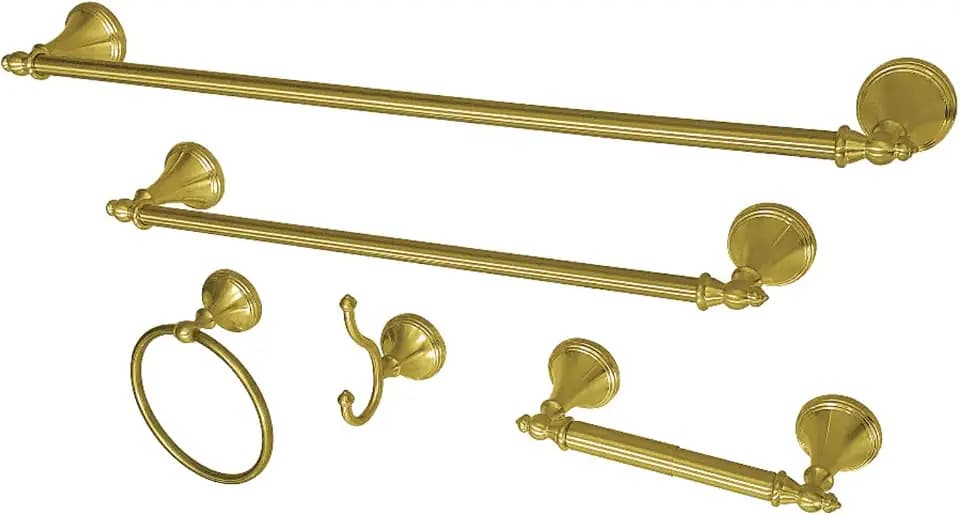 Kingston BAHK1612478BB Bars Bathroom Accessory Set, Brushed Brass