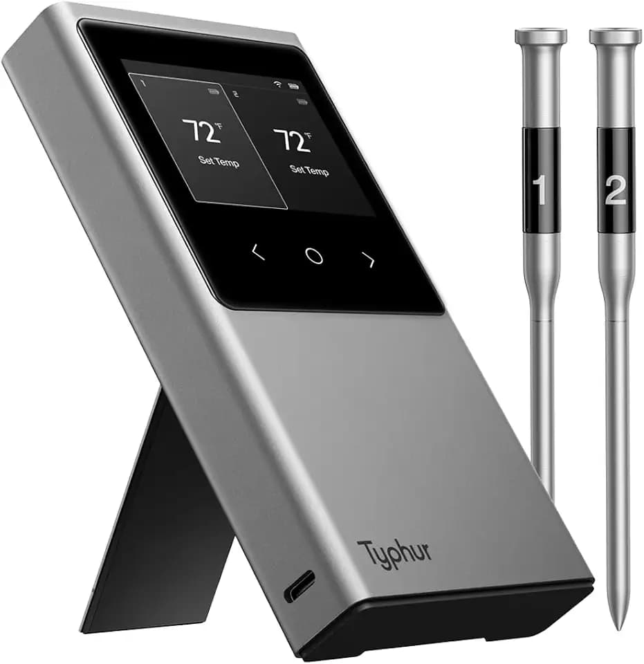 Typhur Smart WiFi Wireless Meat Thermometer with 2 Thin Probes & 6 Sensors