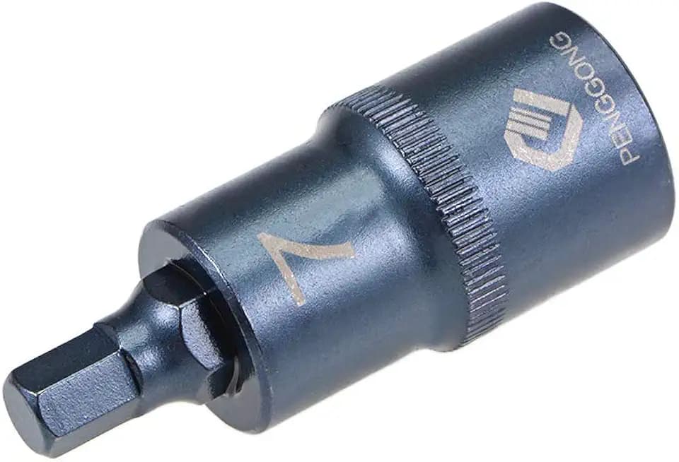uxcell 1/2" Drive x H7 (7mm) Hex Bit Socket, S2 Steel Bits, CR-V Sockets Metric 2" Length (For Hand Use Only) Blue