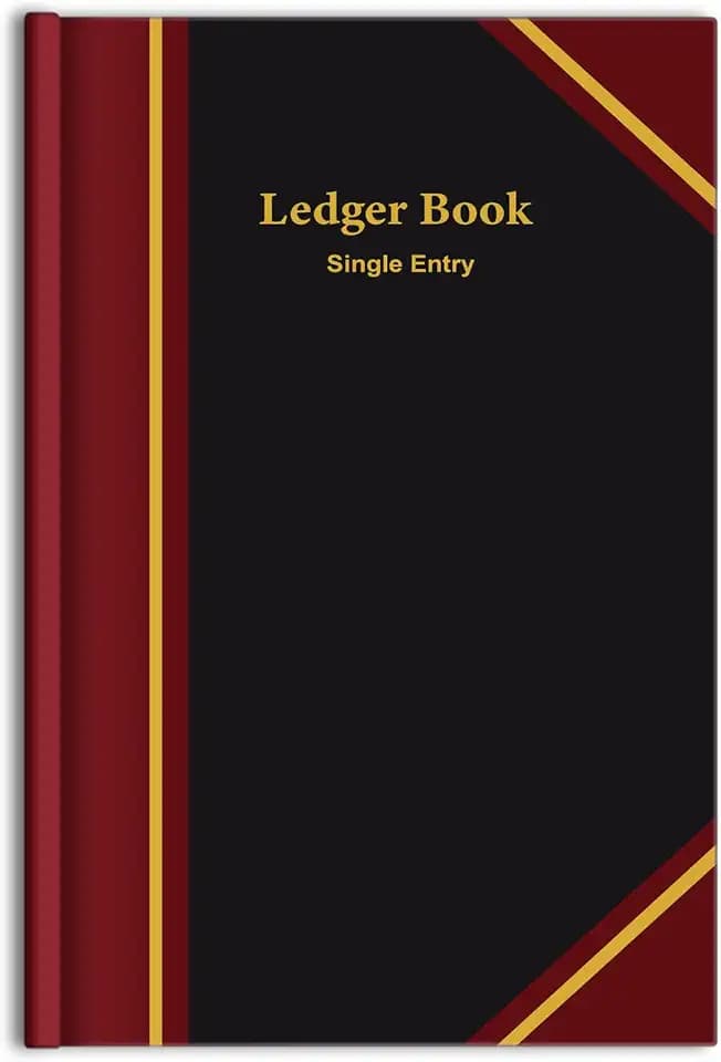 Jetec 1 Pcs Black Ledger Book 11.4 X 7.5 in Accounting Notebook