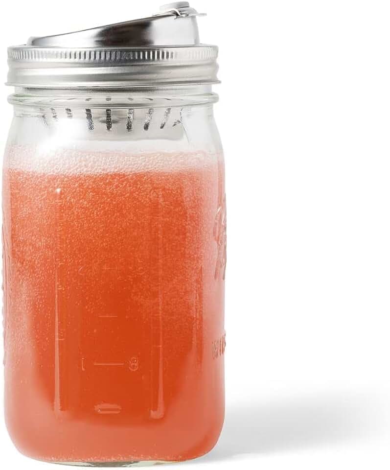 Jarware Mason Jar Fruit Infuser Drink Lid, Stainless Steel, Wide Mouth