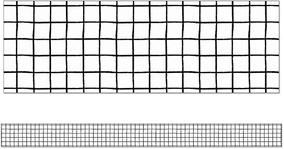 Creatively Inspired Black & White Grid Straight Borders, 36 Feet