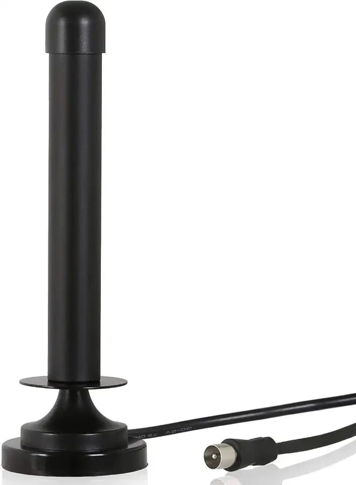Wicked Chili DVBT2 HD/DVBT Digitale Fernseh/Radio Antenne für TV/PC | Passive Zimmerantenne mit Magnetfuß und hoher Empfangsleistung (Verstärkung: 6dBi / Kabellänge: 300 cm) schwarz