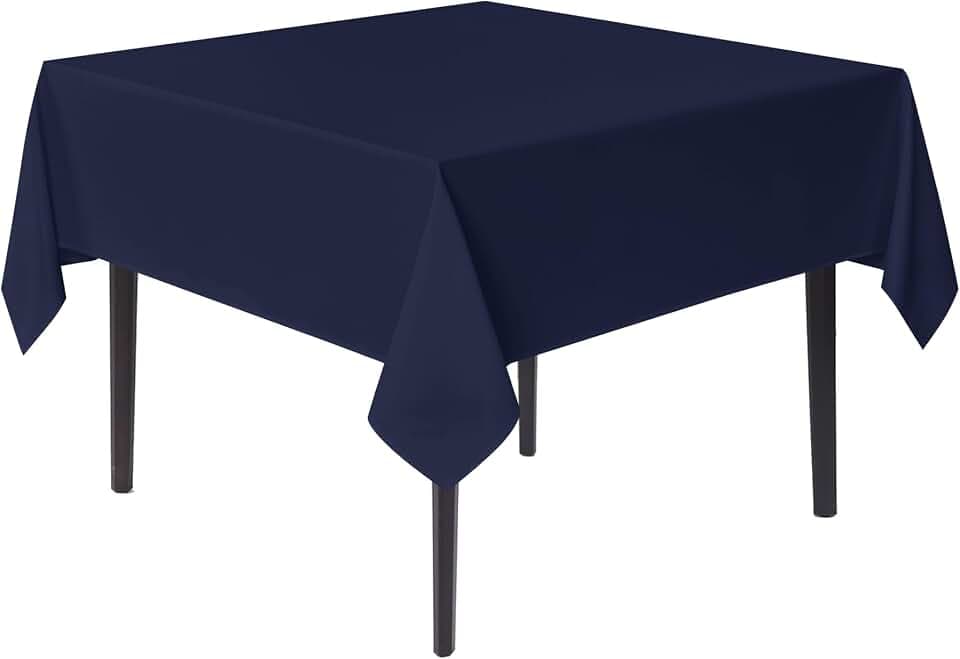 sancua Square Tablecloths 54x54 Inch Navy Blue Fabric Table Cloth