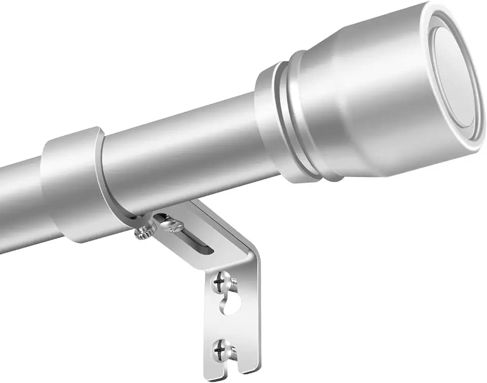 Curtain Rods 30 to 90 Inch 1 Pack Heavy Duty Adjustable Silver Rod