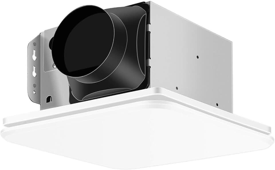 JOEAONZ Bathroom Exhaust Fan 110 CFM with Hidden Grille Design, 1.0 Sones Ultra Quiet Ceiling Ventilation Fan System, Household Bathroom Extractor Fan for Home/Office/Hotel, 4 inch Diameter Outlet