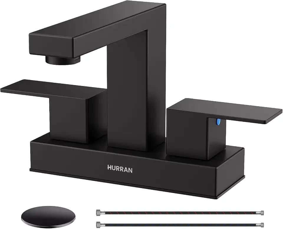 Matte Black Bathroom Sink Faucet, 4 inch Bathroom Faucet Stainless Steel