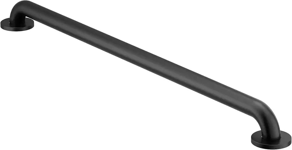 Moen Home Care Bathroom Safety 36 Inch Stainless Steel Handicap Grab Bar for Bathtub and Shower, Elderly Assistance Product with Concealed Screws, Matte Black, R8936BL