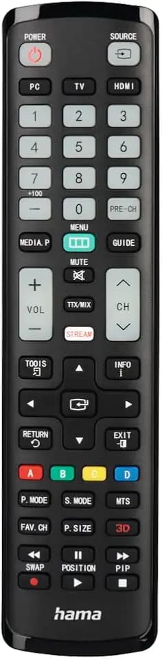 Hama Universalfernbedienung für Samsung TVs, Infrarot, lernfähig, schwarz