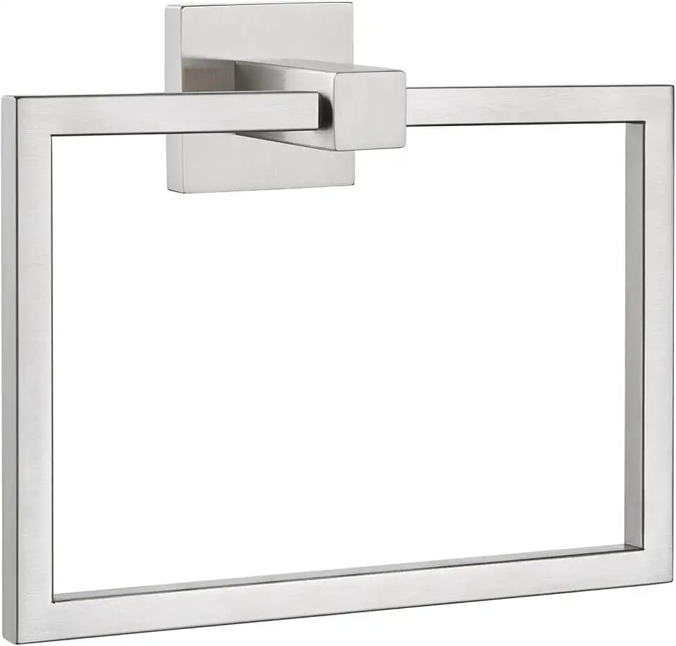 APLusee Square Towel Ring for Bathroom, Brushed Nickel, 304 Stainless Steel