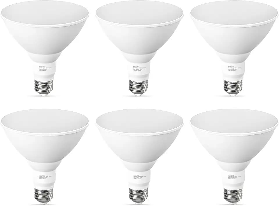 GvvooHome LED Flood Light Bulbs, PAR38 Outdoor Flood Light Bulb 5000K,13W 100W Equivalent, Daylight White LED Floodlight Dimmable, Waterproof for Porch Yard Garage, E26 Base, 15,000 Hrs, 6 Pack