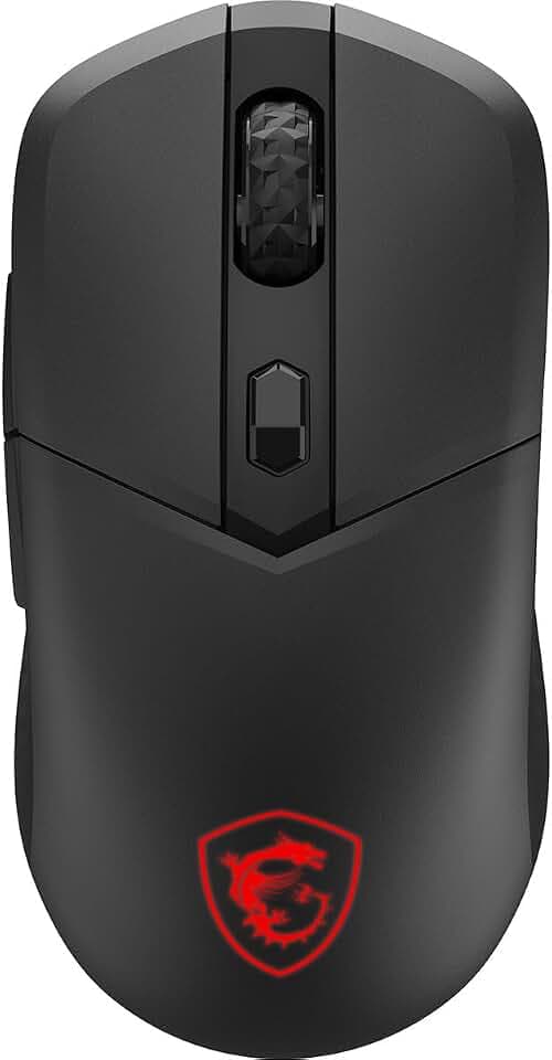 MSI Versa 300W Elite Gaming Maus, 8000 DPI, 30M+ Klicks Kailh Switch, Optischer Sensor, Ergonomisches Ambitextrous Handdesign, RGB-Licht