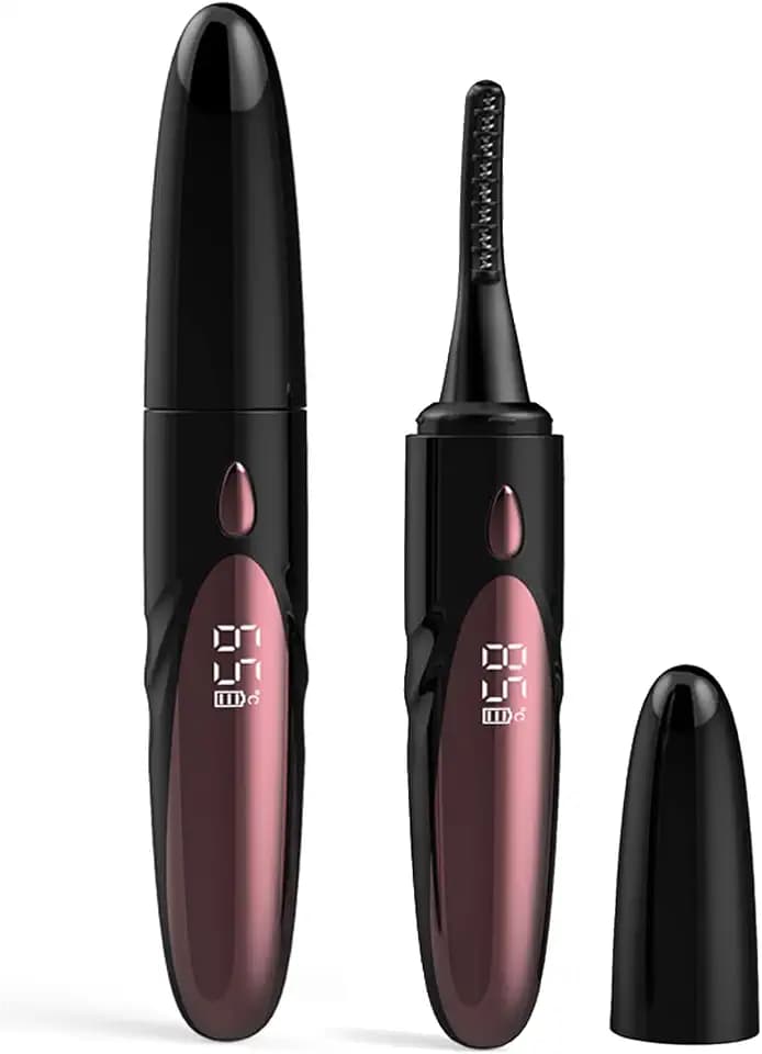Heated Eyelash curlers Fast Heat up Within 10s,Electric Eyelash Curler for Women,24 Hours Long Lasting, lash Curler Type C Rechargeable SLOWJOY Black S1