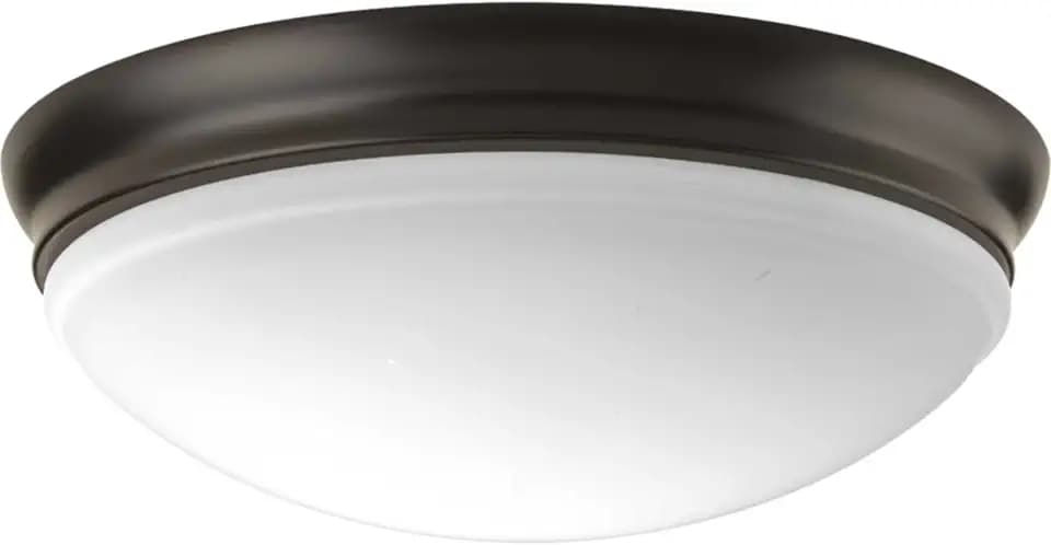Progress Lighting LED Flush Mount Light, Etched Glass, Antique Bronze