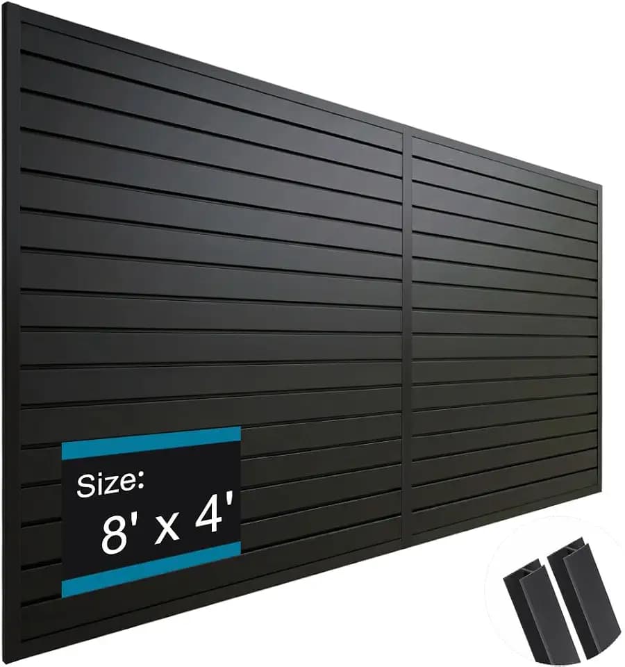 PVC Slat Wall Paneling 4x8 ft, Black Slatwall Panel for Storage
