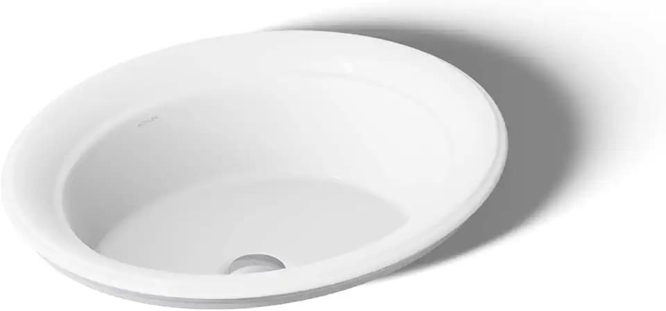 Kohler K-21780-0 Artifacts 21" Oval Drop-in Bathroom Sink, White