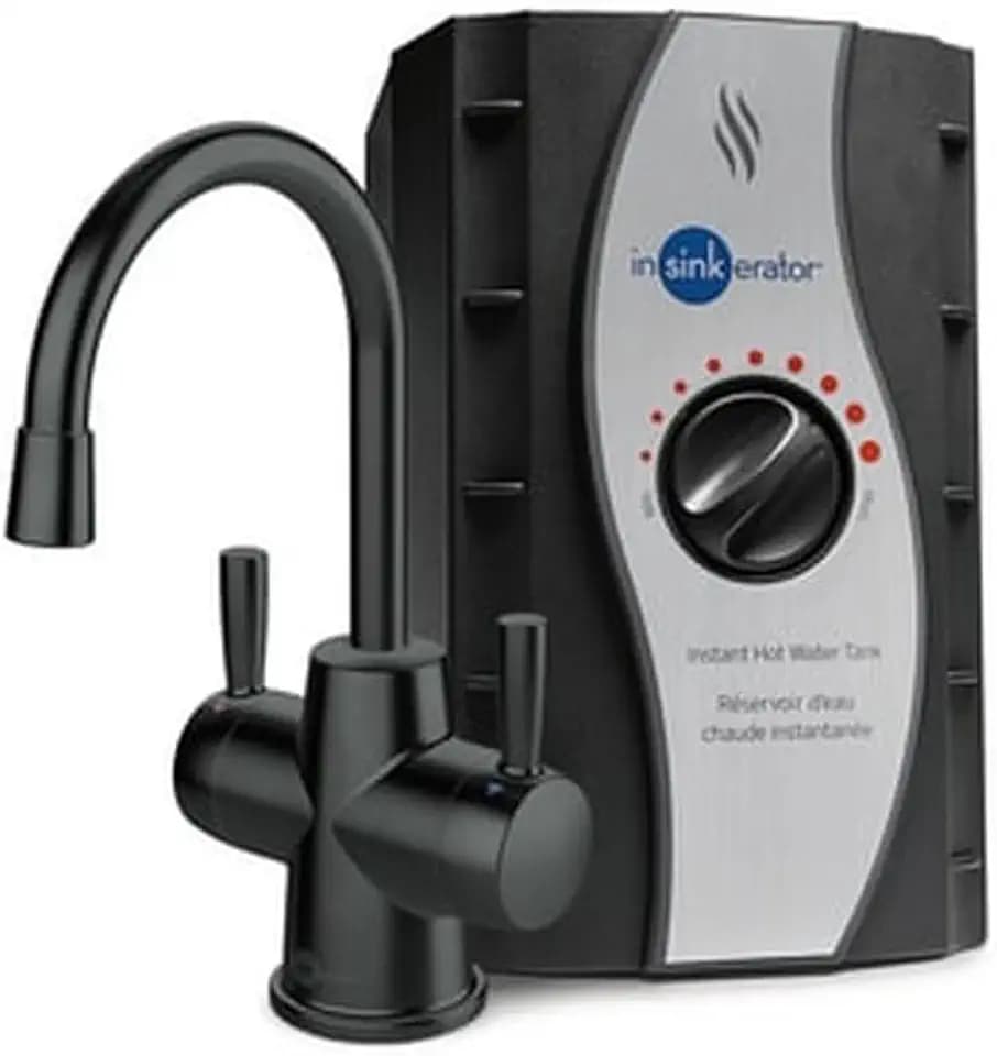 InSinkErator Stainless Steel Tank, HC250MBLK-SS HOT250 System, 2-Handle Drinking Faucet in Matte Black with 2/3-Gallon, Filter-Compatible Instant Hot/Cold Water Dispenser