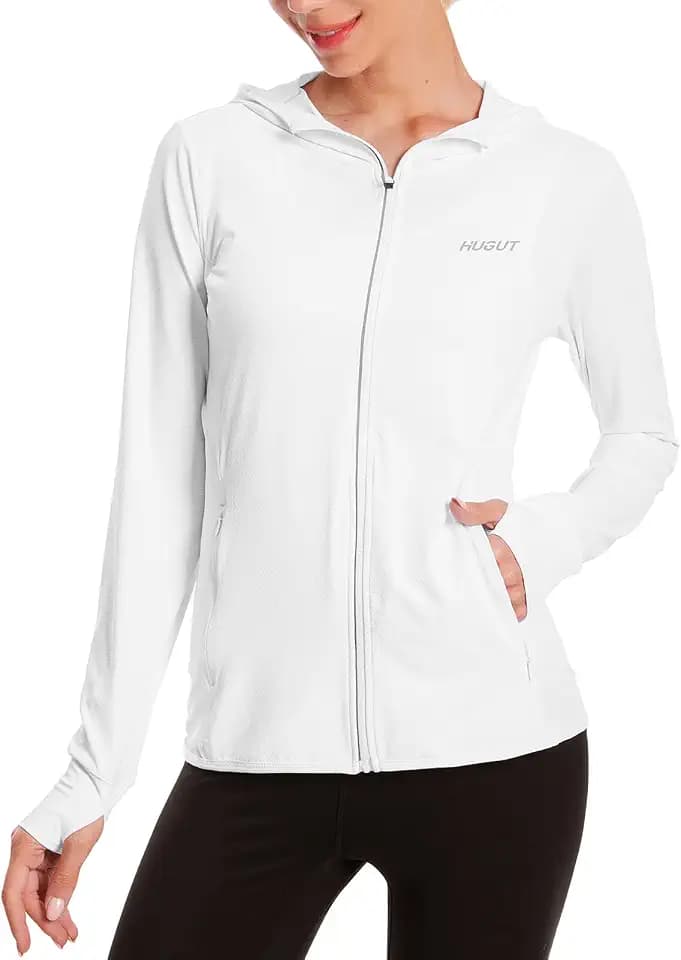 Hugut Women's UPF 50+ Sun Protection Long Sleeve Zip Up Hoodie Jacket