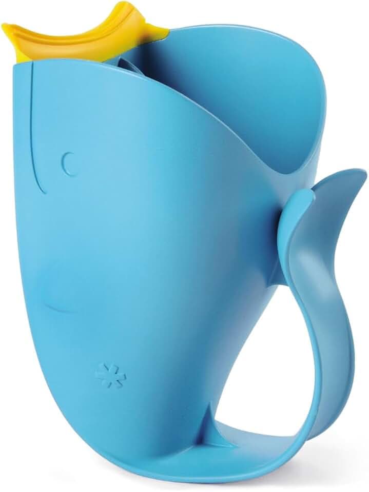 SKIP HOP Hop Moby Wal Rinser Becher, zum tränenfreien Haarewaschen, Shampooschutz, Wasserfall, Spülapparat, Spritzschutz, blau, 235103, 1 Stück (1er Pack)