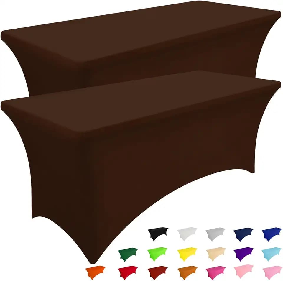Smiry 2 Pack Spandex Table Cloth 5FT, Elastic Fitted Coffee Tablecloth