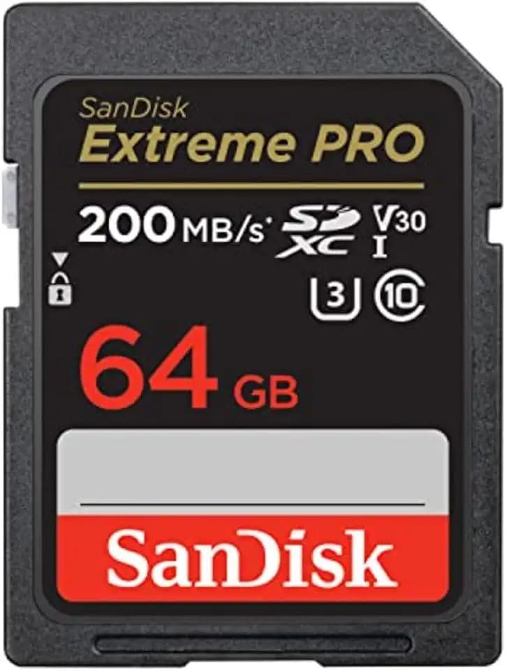 SanDisk Extreme PRO SDXC UHS-I Speicherkarte 64 GB (V30, Übertragungsgeschwindigkeit 200 MB/s, U3, 4K UHD Videos, SanDisk QuickFlow-Technologie, temperaturbeständig)