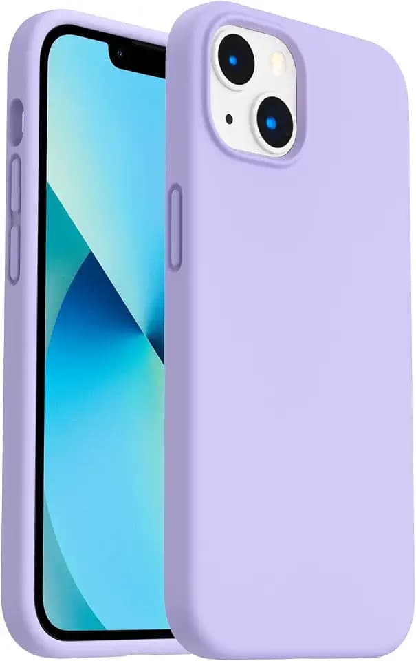 ORNARTO Designed for iPhone 13 Case, Shockproof Liquid Silicone-Light Purple