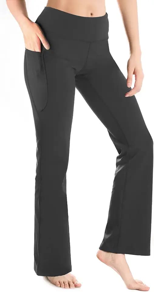 Yogipace Women's Bootcut Yoga Pants with Side Pockets, 27"-37" Inseams