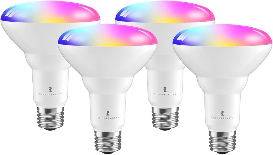 THIRDREALITY Smart Color Bulb ZB3 4Pack, Zigbee Hub Required, 650 Lumens,BR30/E26 Flood Light,RGB Full Color,ETL/FCC Certified,Compatible with Home Assistant, SmartThings, Aeotec,Homey,Hubitat,Alexa