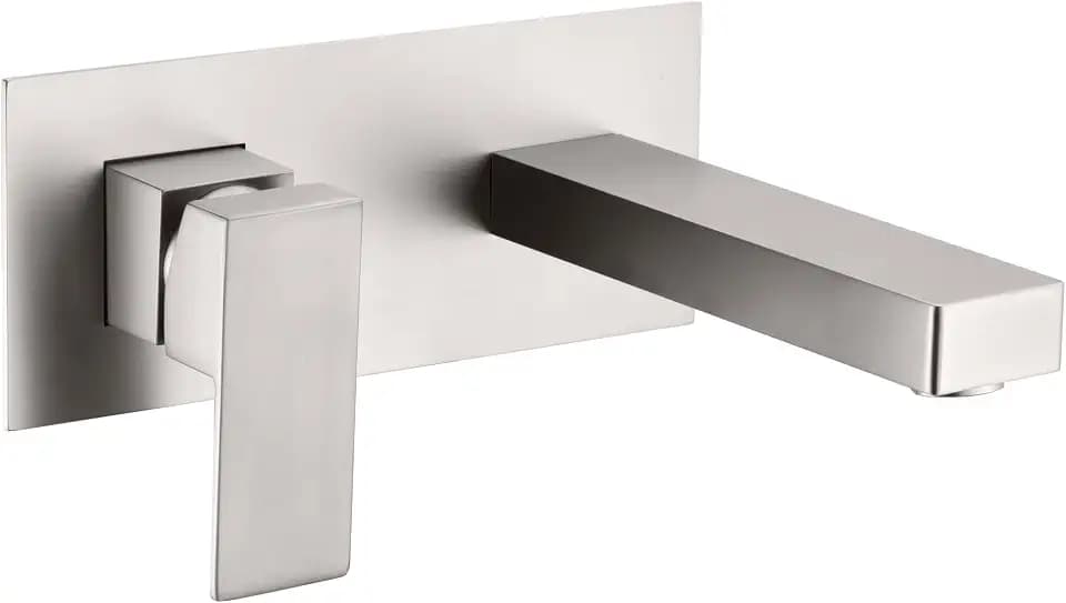 SUMERAIN Brushed Nickel Bathroom Sink Faucet Wall Mount