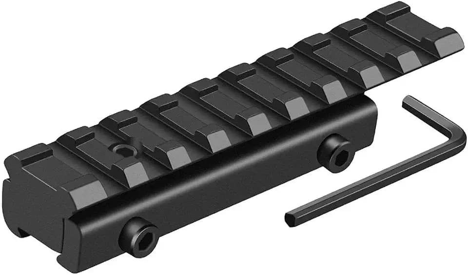 Dovetail to Picatinny Rail Adapter - 11mm Dovetail to 21mm Low-Profile Scope Mount Converter with Built-in Locking Screws Picatinny/Weaver Rail Mount 3/8" to 7/8" Converter