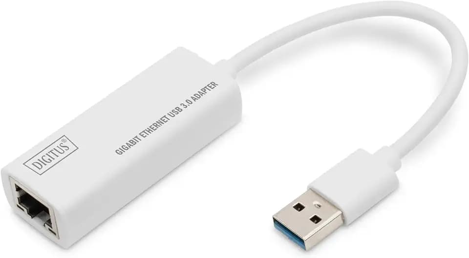 DIGITUS DN-3023 Netzwerk-Adapter über USB 3 - Gigabit-Ethernet 1 GBit/s RJ45 - Zusätzlicher LAN-Anschluss über USB-A Stecker