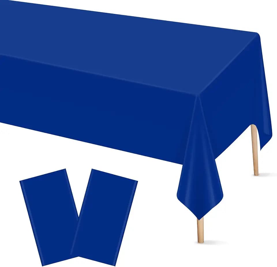 Mulbozy 2 Pcs Royal Blue Tablecloth Plastic, Blue Table Cloth Disposable