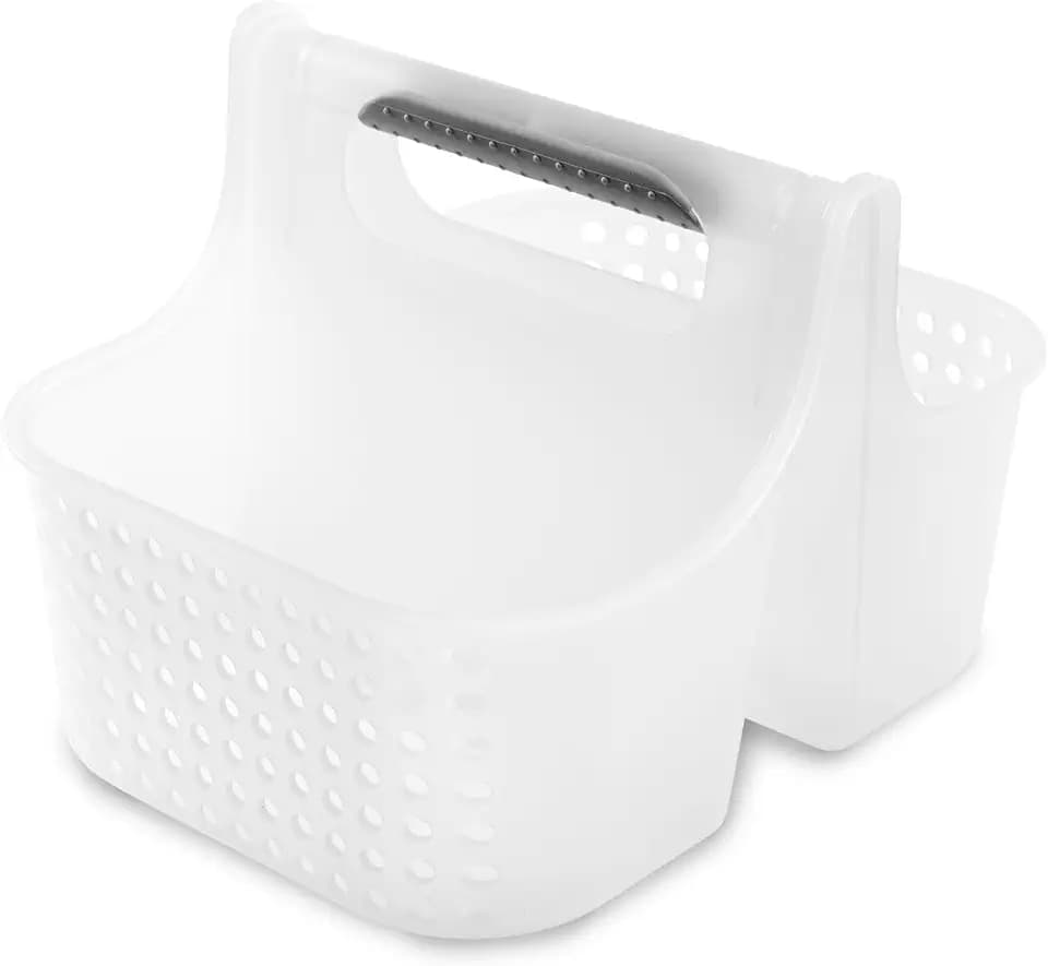madesmart Shower Tote with Soft Grip Handle, Frost