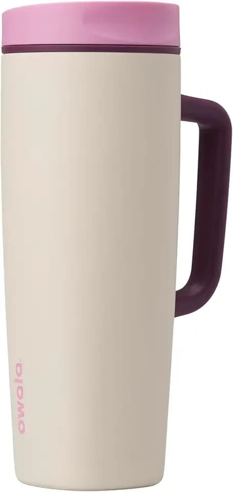 Owala SmoothSip Slider Stainless Steel Insulated Travel Mug with Handle, 100% Leak Proof, For Hot and Cold Drinks, Travel Friendly with Sliding Lock Lid, BPA Free, 24 oz, Daybreak
