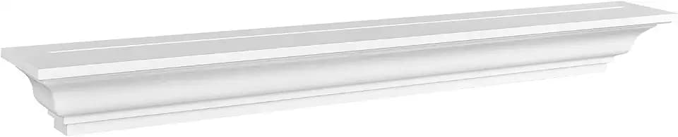 WELLAND Jefferson Crown Molding Floating Wall Picture Ledge Shelf (36-Inch White)