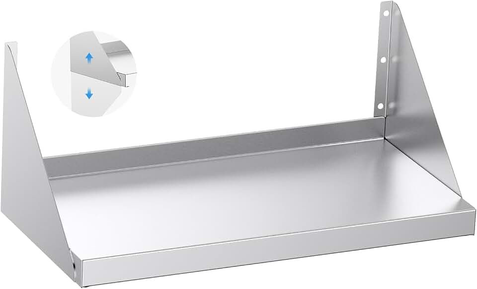 Stainless Steel Shelf with Reversible Brackets,12"x24"
