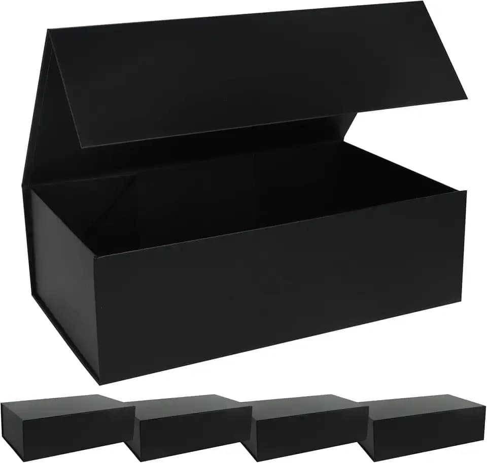 LFBOX Black Gift Box with Magnetic Lids 5 Pack