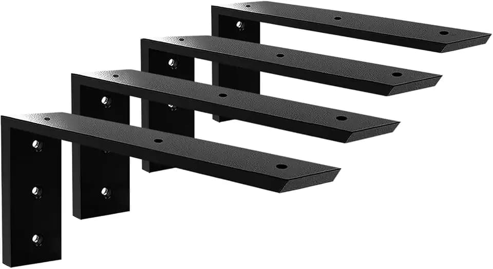 Countertop Support Bracket 18 Inch 4 Pack Countertop Bracket for Granite 3/8" Thick 18"x8"x2.5" Heavy Duty L Brackets Shelf Brackets Metal Corbels for Quartz/Granite/Wood/Concret/ Laminate Countertops