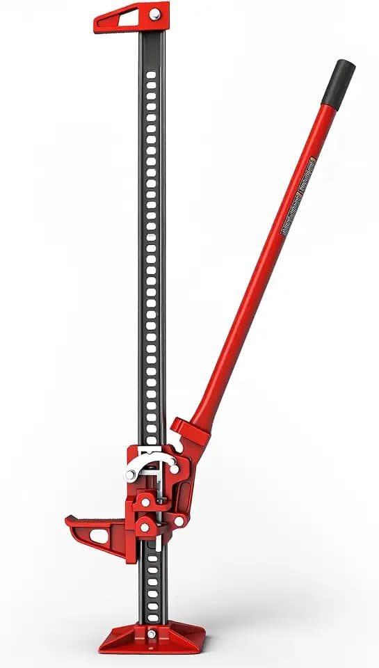 Big RED 48" Ratcheting Off Road Utility Farm Jack, 3 Ton (6,000 lb) Capacity, Red