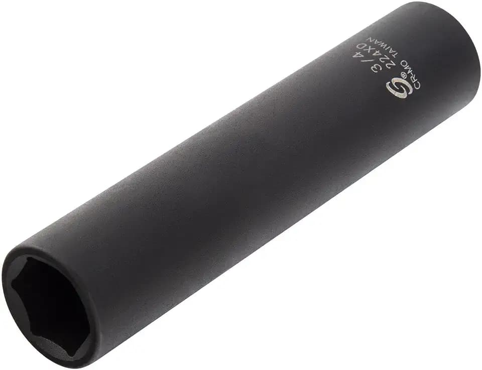 SUNEX TOOLS 224XD, 1/2 Inch Drive, 3/4 Inch Extra Long Deep, Impact Socket, Cr-Mo Alloy Steel, Radius Corner Design, Dual Size Markings