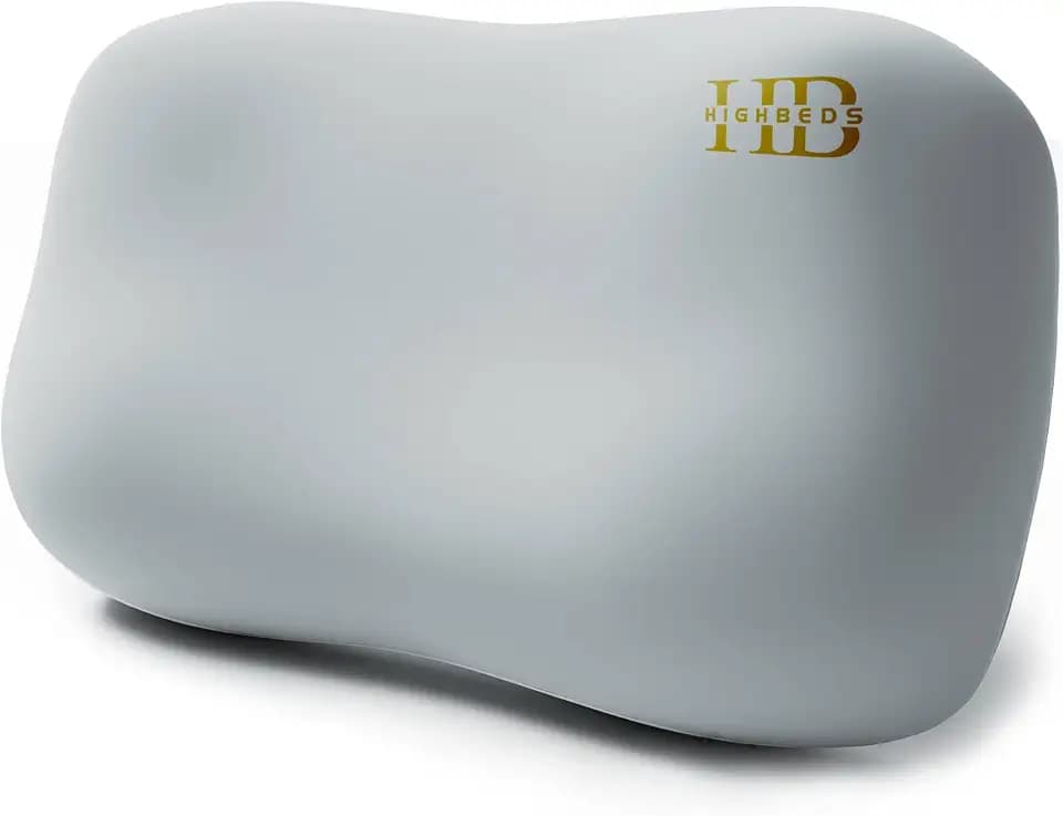 HighBeds Cervical Neck Pillow - Side Sleeper Pillow for Neck Pain Relief, Soft Ergonomic Memory Foam Pillows Ice Silk Zipperless Pillowcase, Eco-Friendly and Durable Material (Grey)