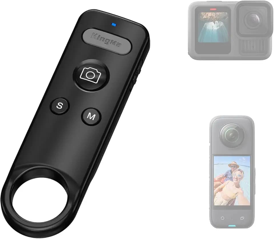 Drahtlose Bluetooth-Fernbedienung für Insta360 & GoPro Action-Kameras | Kompatibel mit Insta360 ACE/ACE PRO1/2/X2/X3/X4/X4 Air/X5/GO 3/3S, GoPro 13/12/11/10/9/8, ideal für Vlogging und Radfahren