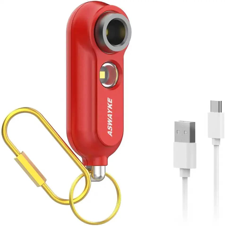 125dB Rechargeable Bear Horn,IPX5 Waterproof & LED Flashlight Bear Deterrent Device for Hiking, Camping, Outdoor Survival-Red